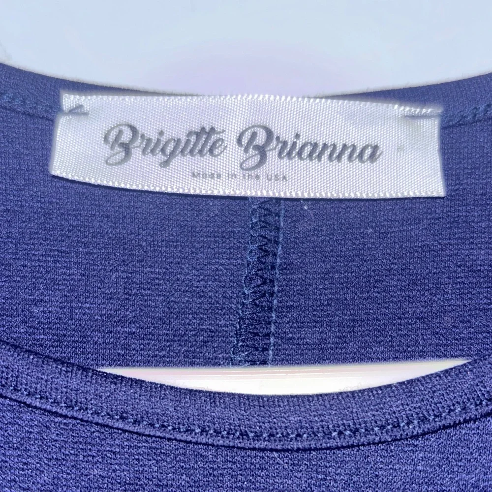 Brigitte Brianna Navy/ Dark Blue Midi A Line, Fit and Flare Dress - Picture 3 of 8